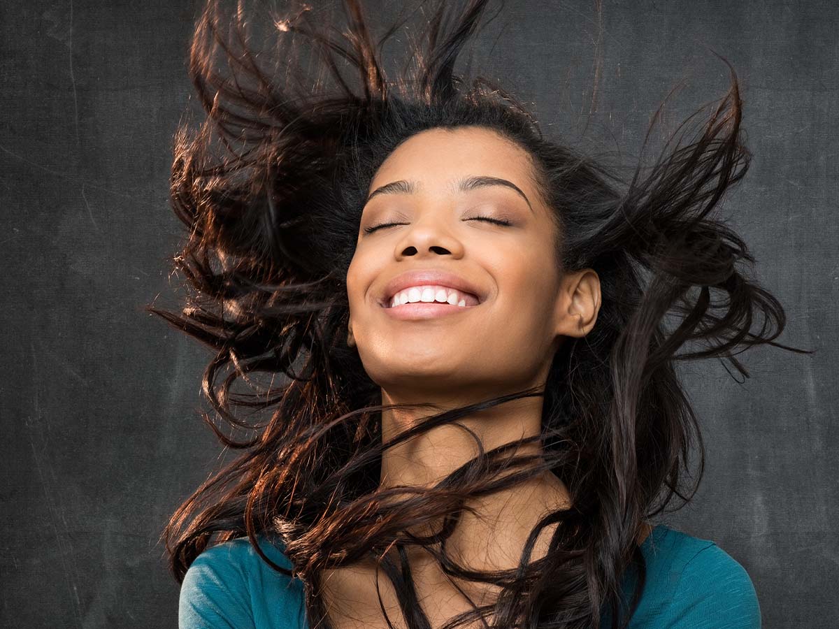 woman with extensions