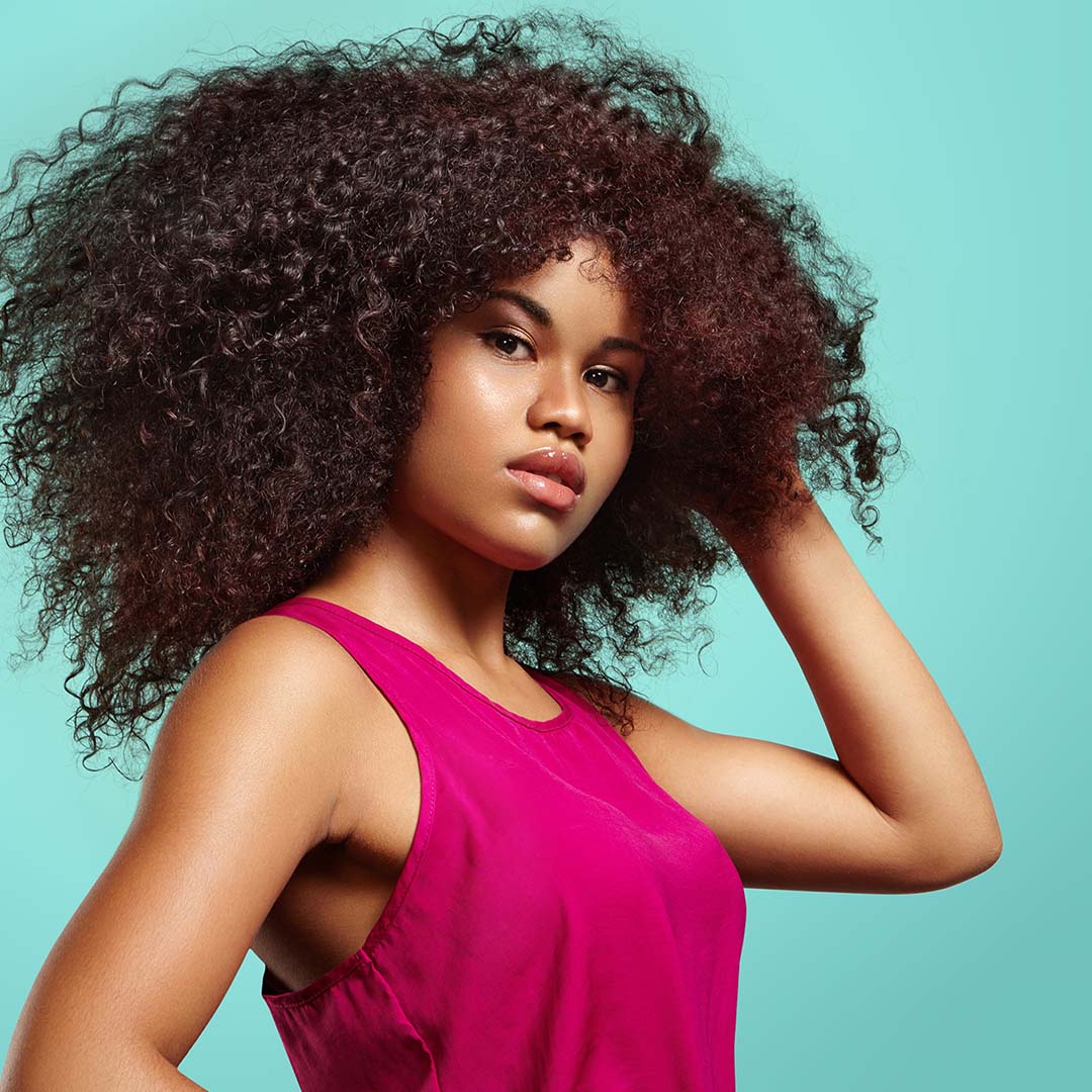 Woman with kinky hair