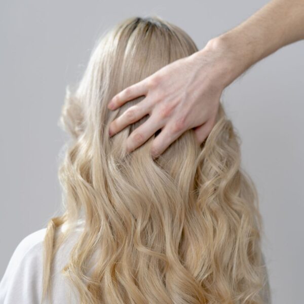 woman with hair extensions