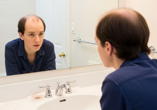 A man with thinning hair.
