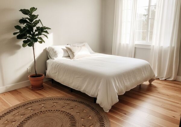 A bed with silk pillowcases.