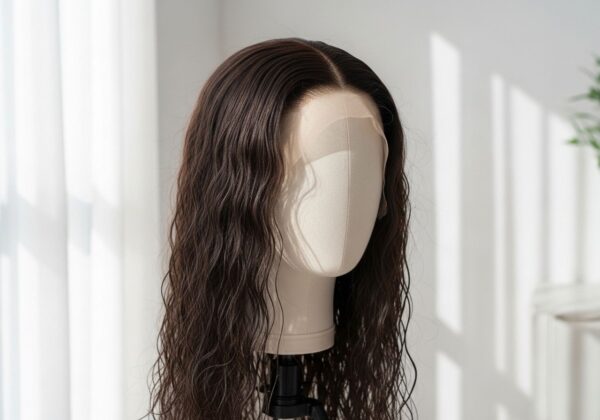 A human hair wig air drying.