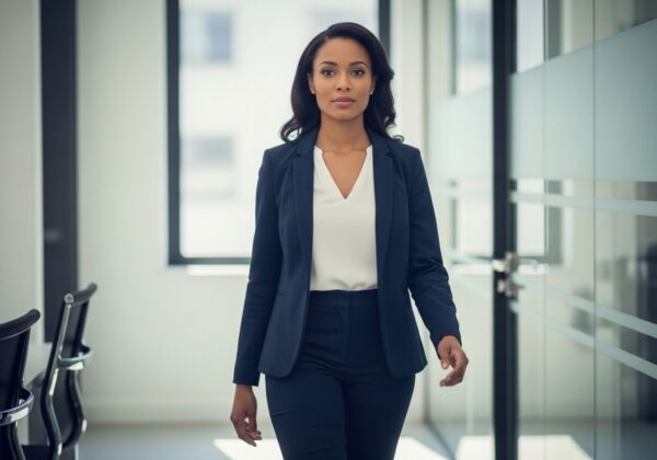 A woman at work.